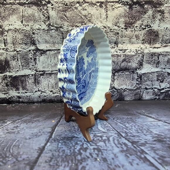 Vintage Spode Blue Italian Oven to talbe fluted Dish Made in England - Picture 4 of 5